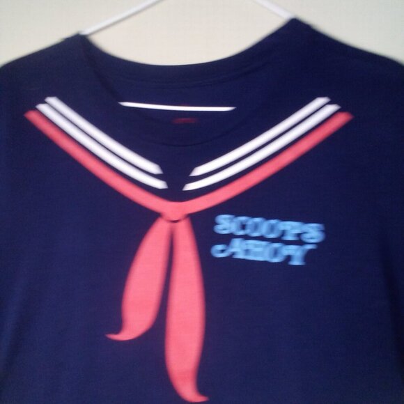 Netflix Stranger Things Shirt Women M Scoops Ahoy Short Sleeve Sailor Blue Red - Picture 4 of 14